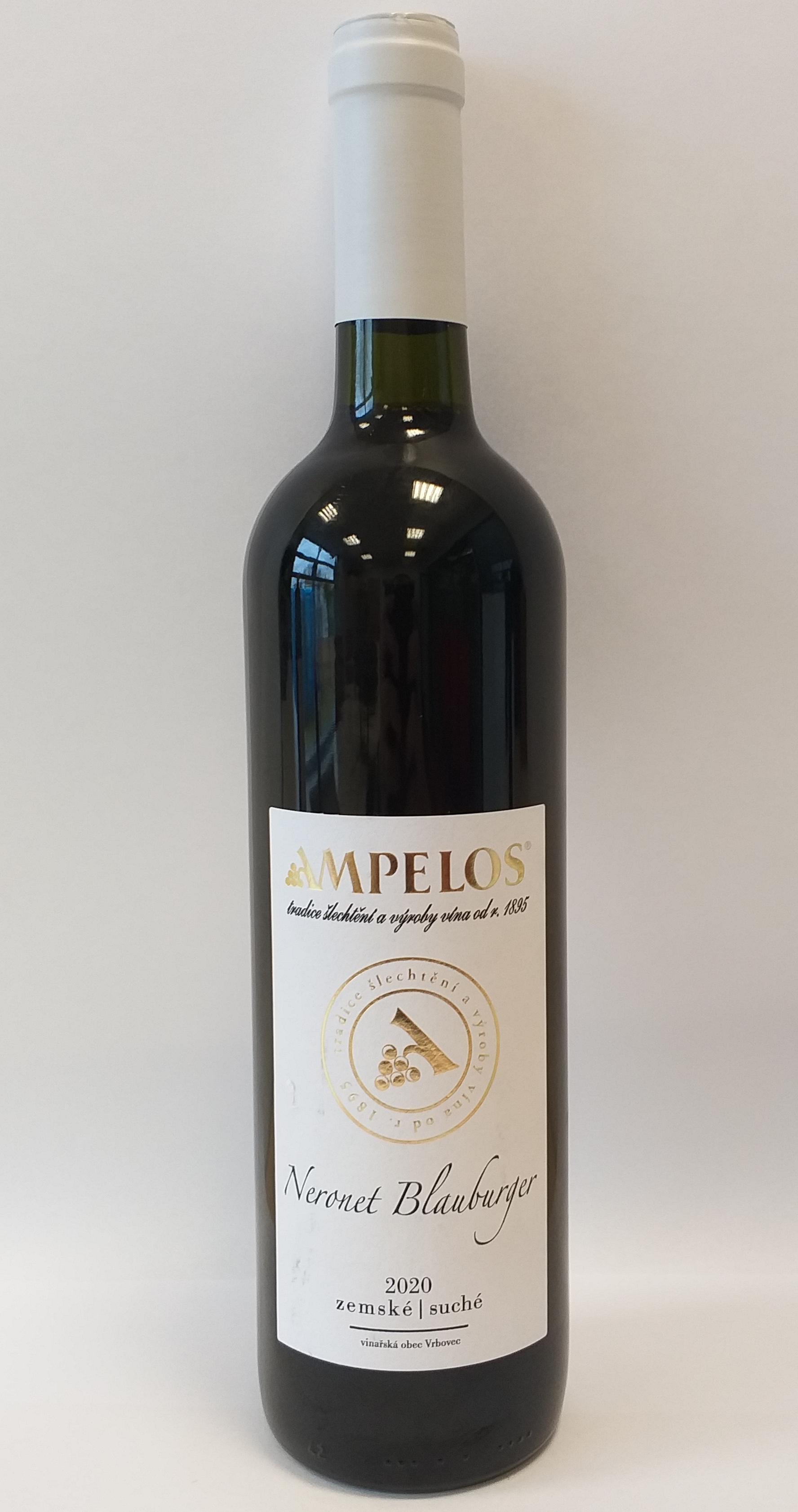 Víno červené Neronet Blauburger zemské 2020 Ampelos (tiché víno) 0,75l